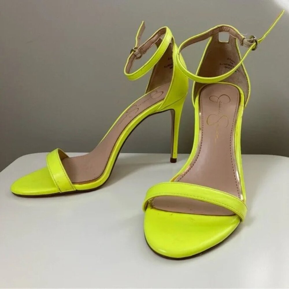 Jessica Simpson Neon Yellow Eveena Heels Stiletto 7.5